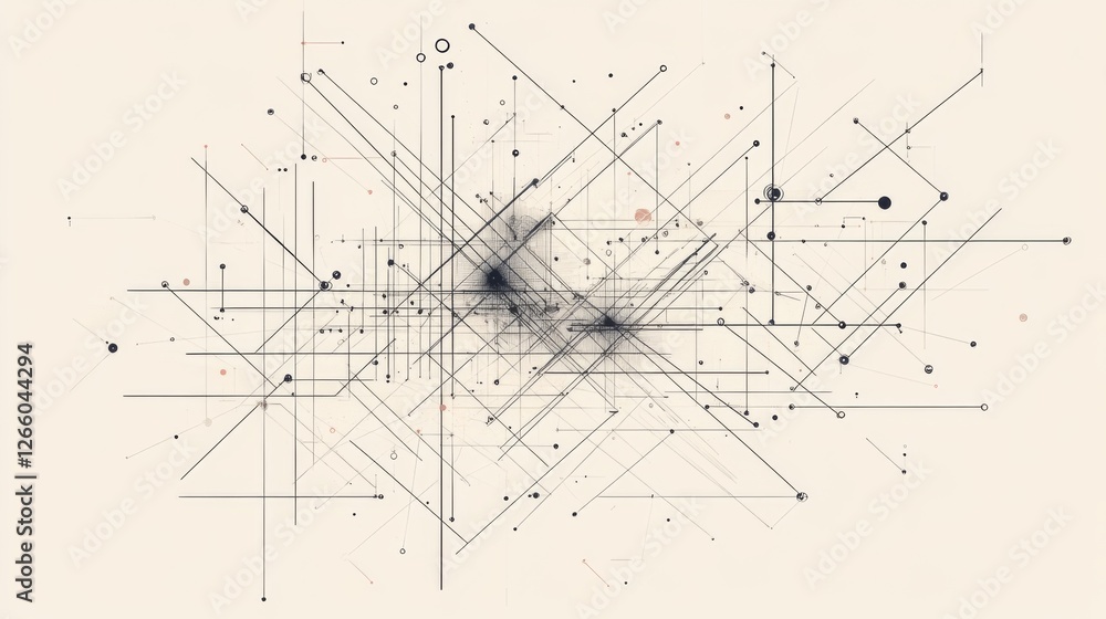 Poster abstract lines and dots design