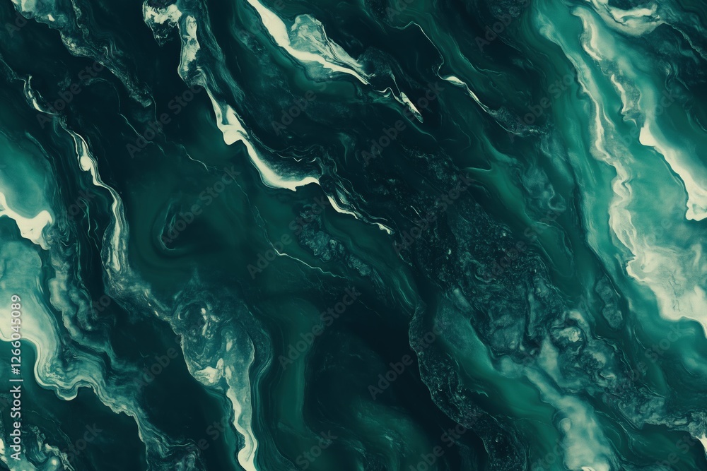 Poster seamless malachite abstract background featuring swirling green and white patterns, resembling marbl