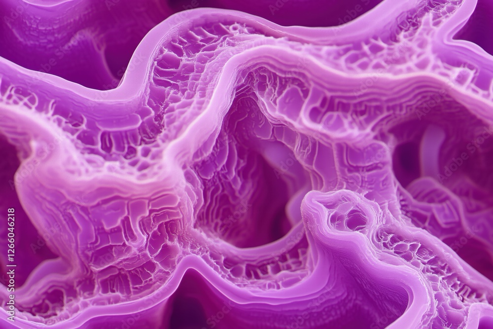 Poster seamless intricate, wavy patterns in vibrant purple hues, resembling abstract organic forms or textu