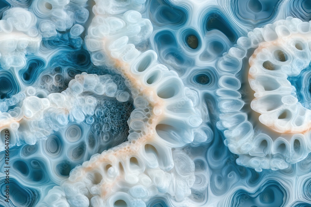 Poster seamless tridacna abstract representation of fluid shapes and textures, featuring swirling patterns 