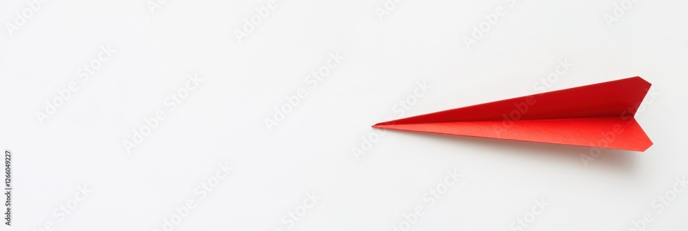 Leinwandbilder exploring business strategy and innovation with a red paper plane on a clean white background. gener