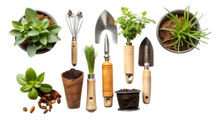 set of gardening tools