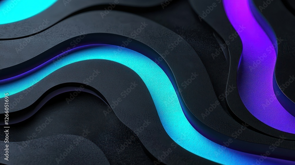 Poster abstract waves background with light colors and shadows for tech design and creative use