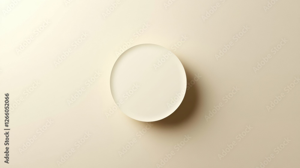 Leinwandbilder minimalistic round plate on a smooth neutral background for dining or display purposes. generative a