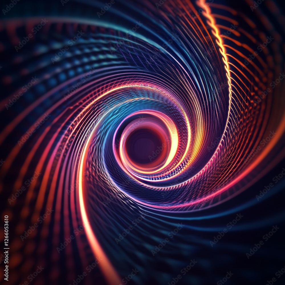 Poster vibrant swirling patterns create a mesmerizing optical illusion in a digital art piece showcasing fu