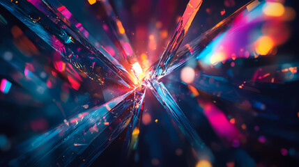 Fototapeta premium blue light flare prism