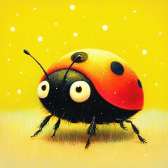 Obraz premium Beautiful cute ladybug with flower in Spring.
