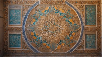 Intricate Islamic Mosaic Ceiling Design Art