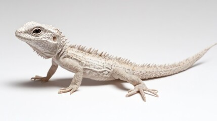Fototapeta premium White Lizard On White Background