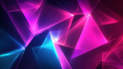 Vibrant abstract background with glowing pink and blue geometric shapes