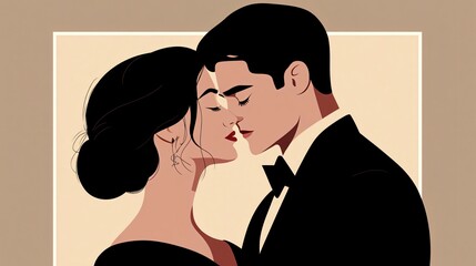 Captivating Woman in Elegant Black Dress with Closed Eyes