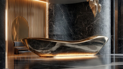  Sleek Sophistication: Luxurious Modern Reception Desk Design

