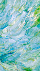Obraz premium Swirling shades of blue and green creating a serene abstract pattern in a natural setting. Generative AI