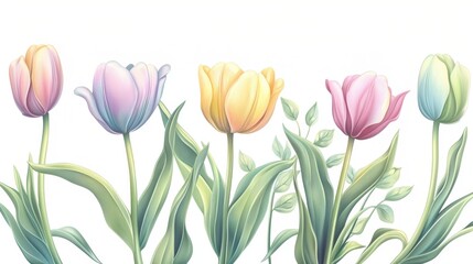 Beautiful tulip flower in Spring.