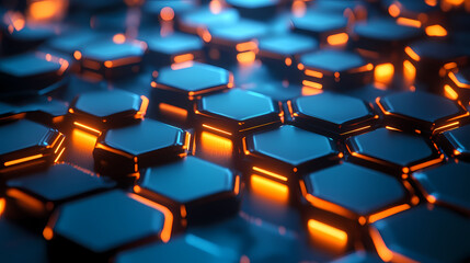 Obraz premium Hexagonal Structure with a Sci-Fi Glow