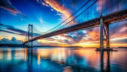 Obraz premium Serene Bridge Against Vivid Blue Sky - Stock Photo