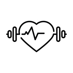 Heart fitness weights training icon