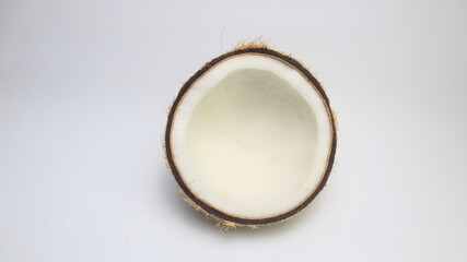 coconut on white background