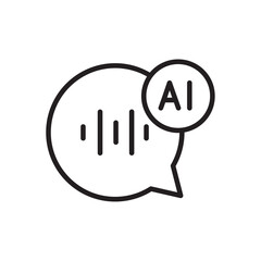 AI voice bubble chat icon
