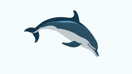 Obraz premium Dolphin swimming gracefully in the ocean, showcasing its sleek body and playful spirit. Generative AI