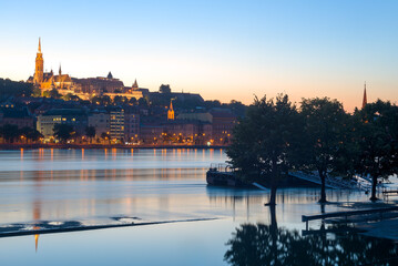 Buda view from across the river during flood
