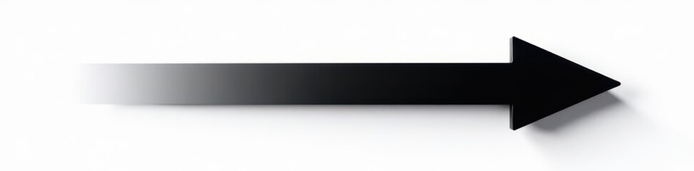 Sharp black arrow pointing right, clean white background, bold, white, background