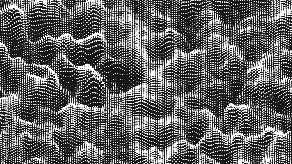 Wall mural point wave noise texture. abstract dot background. technological cyberspace background.