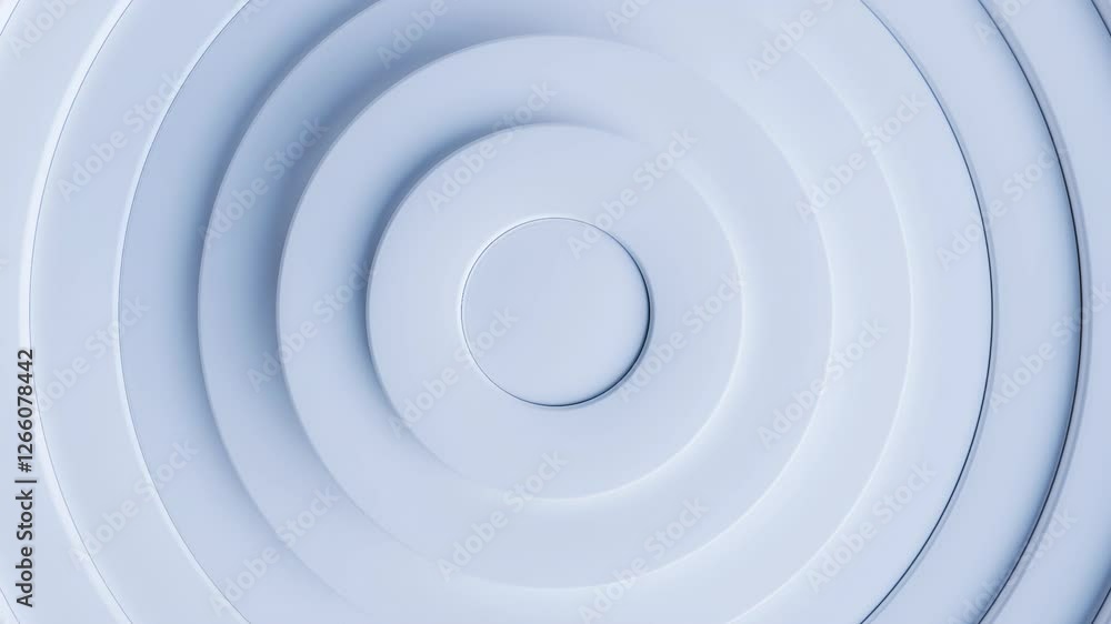 Sticker abstract smooth background animation of 3d light blue rings wave motion, 4k seamless loop of animate