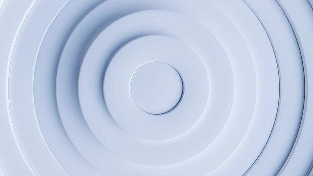 abstract smooth background animation of 3d light blue rings wave motion, 4k seamless loop of animated circles