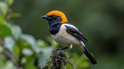 Fototapeta premium Colorful bird perched on branch in a forest. Possible use Nature photography