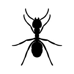 silhouette of an ant vector illustration isolated on white background