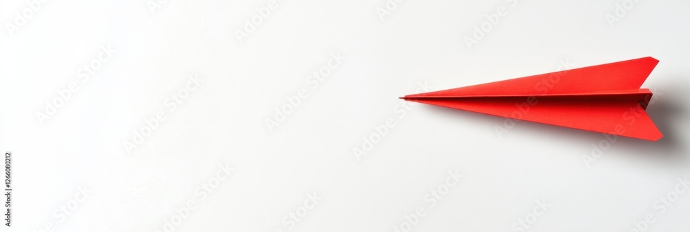 Aufkleber red paper plane symbolizes innovative business strategies and successful solutions on a bright white