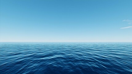Fototapeta premium Deep Blue Ocean Under Clear Sky