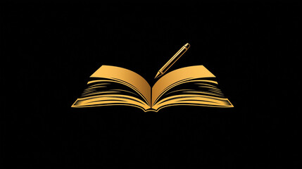 illustration of a book opened with Russian gold