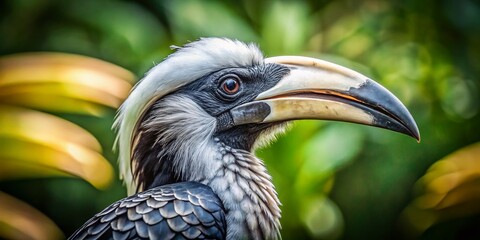 Silvery-cheeked Hornbill at Warsaw Zoo - Minimalist Wildlife Photography