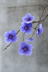 Delicate violet blossoms against a serene backdrop, a touch of spring elegance