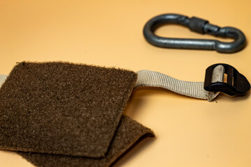 Military tactical equipment, equipment for reliability and safety, metal carabiner, belt system...