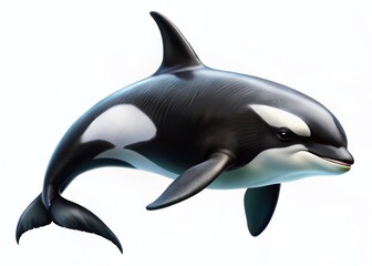 Fototapeta premium Sleek Black and White Orca: Diagonal Composition, Copy Space, Artistic Rendering