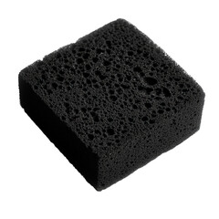 Isolated Rectangular Black Sponge for Cleaning