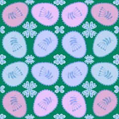 Easter eggs seamless birds pattern for wrapping paper and fabrics