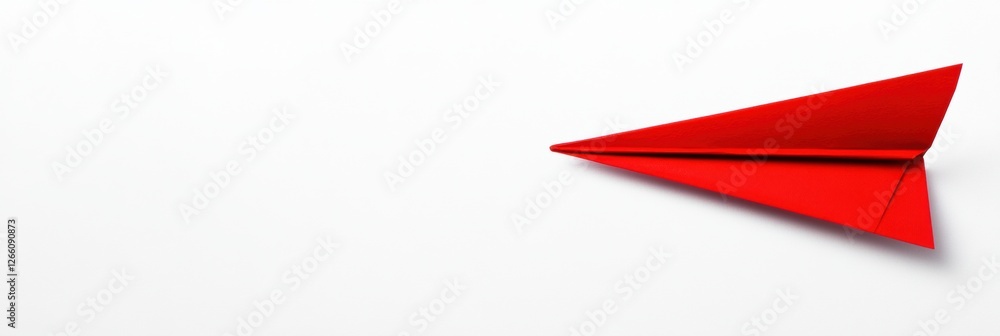 Wall mural Red paper plane represents innovative business strategy for achieving success and solving challenges in a competitive landscape. Generative AI