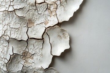Cracked white paint texture on a wall background