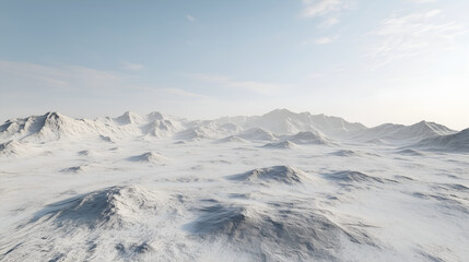 Obraz premium Aerial view of rugged mountain range with sunlit snow and dark crevices