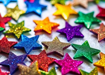 Sparkling Glitter Star Stickers: High-Resolution Images for Arts & Crafts Projects