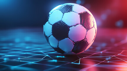 Naklejka premium Tech-Infused Soccer Ball Close-Up