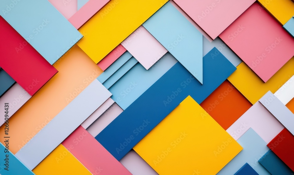 Poster 3d rendered background design featuring a colorful geometric abstract.