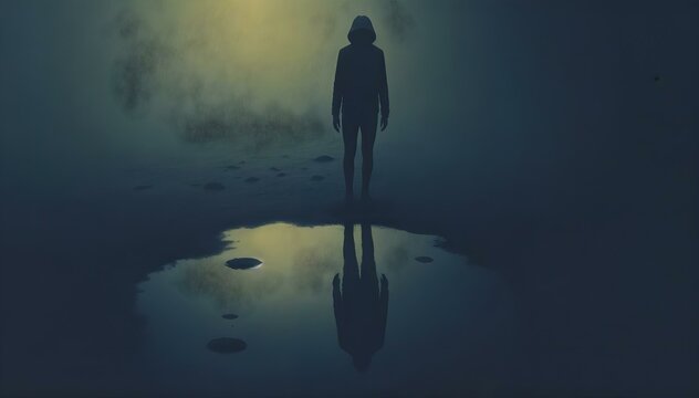 Concept image of anxiety and negative emotion. Boundary between life and death. Suicidal thoughts and desire to die