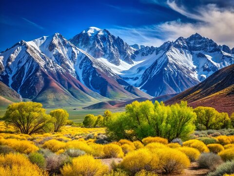 Springtime Snow-Capped Eastern Sierra Mountains, Aspendell, California - Majestic Landscape Photography