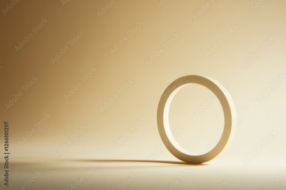 Fototapete Circle of simplicity on a smooth surface at soft light giving a minimalist aesthetic appeal. Generative AI