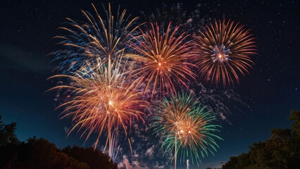 fireworks in the night sky